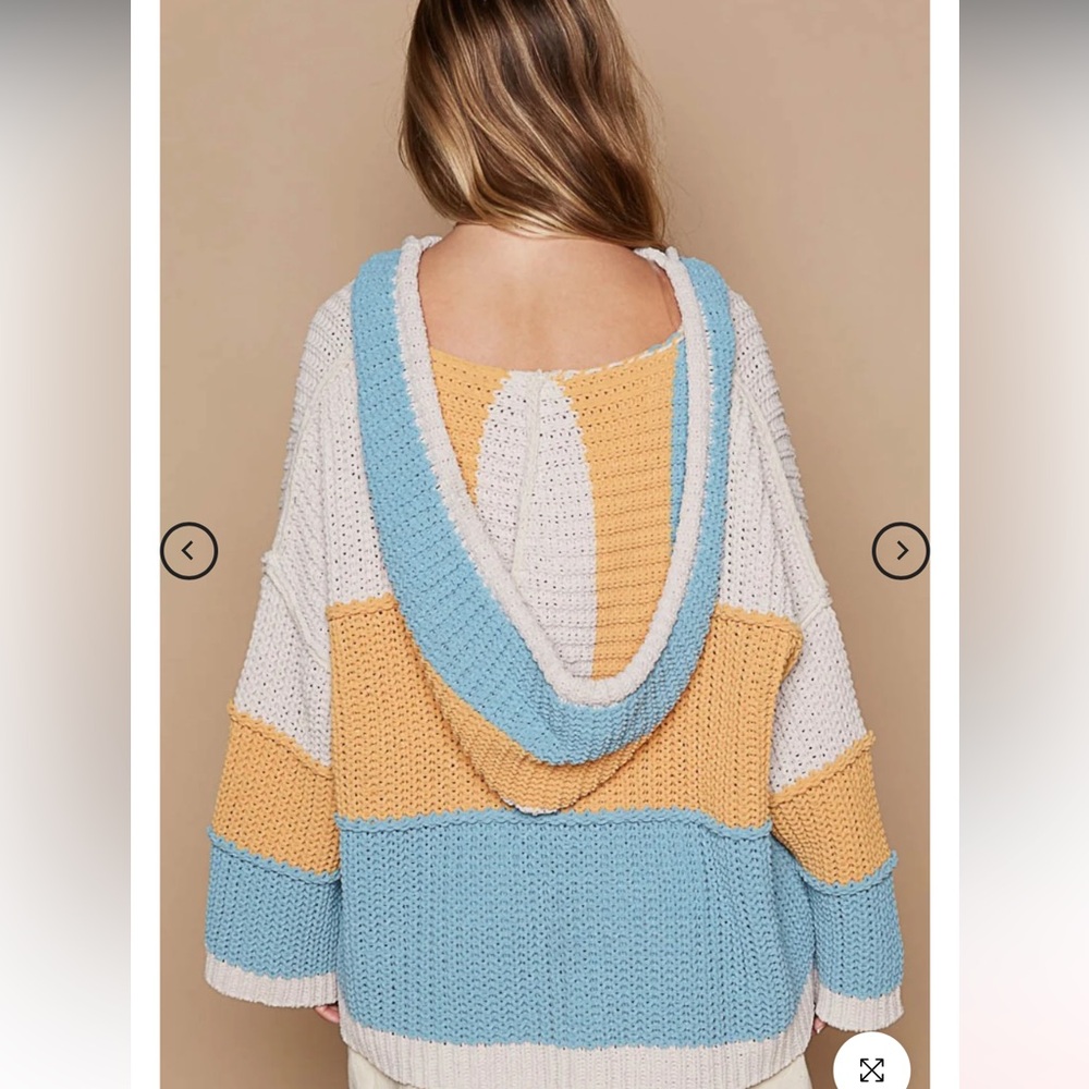 NWOT ✨ POL Rugby Hooded Sweater L OVERSIZED SOFT the snuggle is real 🤗 - Picture 3 of 9